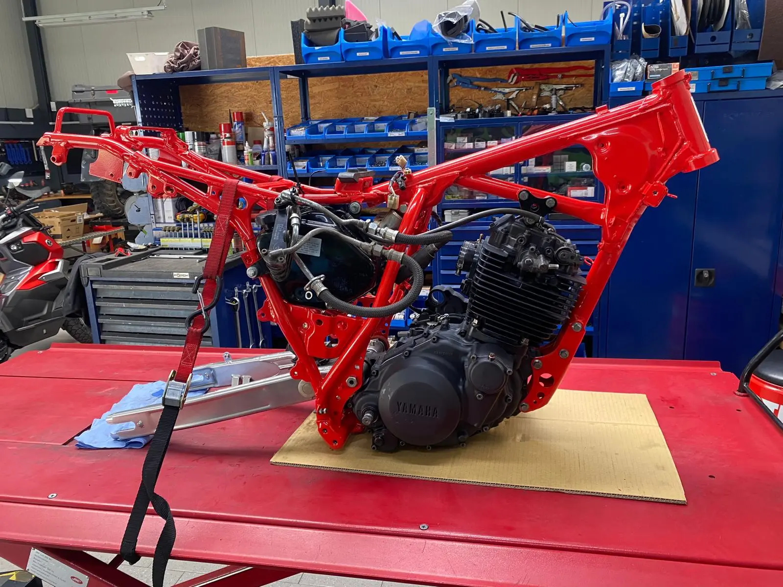 Rahmen mit Motor Yamaha XT 600 Z ohne Räder / Restauration